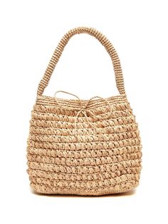 Mar Ysol's sweet new Madelyn bag is created with a beautifully textured crochet pattern. It features cotton lining and snap closure. 10.5W x 9"H x 4.5"D-Approximate dimensions, each piece is handmade.
 Size: One Size Casual Woven Crochet Bag With Top Handle, Chic Textured Summer Bags, Casual Natural Crochet Bag With Top Handle, Casual Handwoven Crochet Bag With Top Handle, Spring Natural Woven Hobo Bag, Everyday Spring Crochet Bag With Top Handle, Crochet Top Handle Bag For Everyday Use In Spring, Spring Crochet Top Handle Bag For Everyday Use, Casual Textured Summer Bags