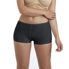 This essential No Show, No Lines Boyshort Panty from Naomi and Nicole features a smooth modern tailored silhouette and will not ride up, making them a foundation favorite. This essential No Show, No Lines Boyshort Panty from Naomi and Nicole features a smooth modern tailored silhouette and will not ride up, making them a foundation favorite. No visible panty lines Silicone on the back edges prevent riding up Silky soft and lightweight Stretch microfiber fabric Tag free Style no. A216FIT & SI Modern Stretch Short Bottoms, Modern Stretch Bottoms Of Short Length, Modern Black Shorts With Built-in Liner, Classic Stretch Shorts, Back Edges, Modern Tailor, Free Style, Fabric Tags, Fabric Care