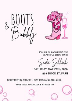 the boots and baby shower is in pink