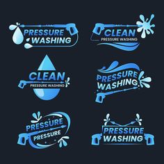 six different logos for pressure washing