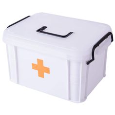 Empty, plastic first aid kit is small enough to take with you or keep in your car, boat or work vehicle. It seals closed to keep out moisture and dust. Includes removable organizer tray with small compartments. Fill with the most needed first aid supplies to keep you, your family, and friends safe. Red Cross Symbol, First Aid Kit Storage, Stackable Baskets, Survival Quotes, Survival Shelter, Medical Kit, First Aid Supplies, Emergency Supplies, Aid Kit