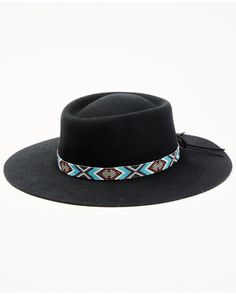 Idyllwind Women's Draw The Line Beaded Band Wool Felt Western Hat , Black Adjustable Wool Hat For Kentucky Derby, Winter Flat Crown Felt Hat, Bohemian Wool Hat With Flat Brim, Winter Felt Hat With Flat Crown, Adjustable Flat Crown Fedora In Felt, Adjustable Flat Crown Felt Fedora, Adjustable Felt Fedora With Flat Crown, Adjustable Flat Crown Felt Hat, Winter Felt Hat Band With Flat Crown