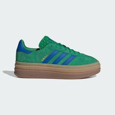 adidas Shop the Gazelle Bold Shoes - Green at adidas.com/us! See all the styles and colors of Gazelle Bold Shoes - Green at the official adidas online shop. Green Gazelle, Adidas Platform Sneakers, Gazelle Bold Shoes, Adidas Gazelle Bold, Gazelle Bold, Bold Shoes, Adidas Originals Gazelle, Shoes Green, Adidas Original