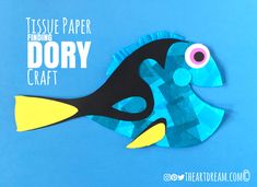 this tissue paper dory craft is perfect for kids to make