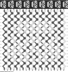 the knitting pattern is shown in black and white, with different stitches on each side