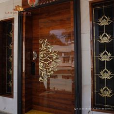 Door Aesthetic Drawing Ideas Brass Door Design, Teak Wood Main Door Design Entrance Modern, Indian Main Door Designs, Wooden Window Design, Latest Door Designs, Grill Designs, Main Doors, Door Aesthetic