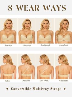 Product Details: 81% Nylon, 19% Elastane Push up bandeau bra in microfiber, perfect for plunging necklines Removable, back adjustable straps convert 8 ways Traditional, halter, criss-cross, one-shoulder and strapless Strapless Bra Hacks, Criss Cross Bra, Push Up Strapless Bra, Multiway Bra, Bra Measurements, Strapless Evening Dress, Bra Hacks, Swag Makeup, Halter Bra