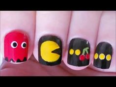 Pac Man Nail Tutorial Pacman Nails, Mrs Pacman, Pac Man Nails, Alice In Wonderland Drawings, Im So Fancy, Style Nails, Nail Tutorial, Dope Nail Designs, Leopard Nails