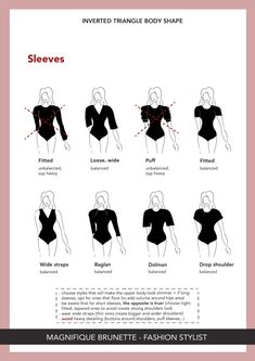 Cloth For Inverted Triangle, Neckline Inverted Triangle, Clothing For Triangle Body Type, Necklines For Inverted Triangle Body Shape, Outfit Inspo For Inverted Triangle Body Shape, Best Dress Style For Body Type Inverted Triangle, Inverted Triangle Sleeves