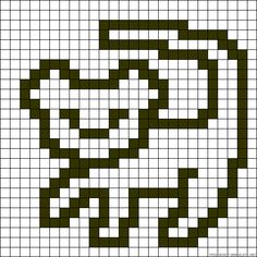 a cross stitch pattern in green and white, with an image of a snake's head