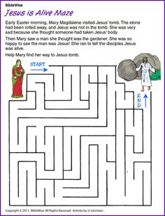 jesus is alive maze for kids to help them learn how to read the bible's word