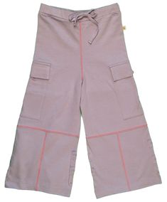 Purple organic pants with pink stitching.These wide leg super soft and long lasting cotton pants with grow with your baby from crawling to walking, running, and climbing. They art as full length pants and will turning into cute cropped pants as your baby grows.Certified Organic, made by Two Owls Two Owls, Pretend Play Costumes, Full Length Pants, Youth Clothing, Baby Outerwear, Baby Bottoms, Organic Baby Clothes, Top Baby Products, Kids Outerwear