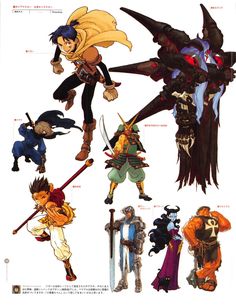 an image of some anime characters in different poses