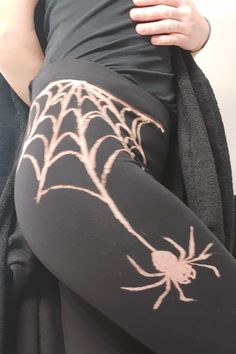 Black leggings with spacial hand painted design! Spider can be removed. Womens Leggings, Spider Web, Outfits With Leggings, Paint Designs, Black Leggings, Women's Leggings, Hand Painted, Leggings, Etsy Uk