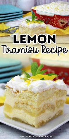 lemon triramiu recipe on a white plate