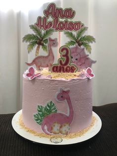 Cake Designs For Girl, Pamper Party, Dinosaur Cake, Dino Birthday, Bday Girl, Dinosaur Birthday Party, Candy Party, Girl Cakes, Dinosaur Birthday