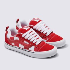 Vans Knu Skool Mega Check/ Red Suede. Super Crisp Summer 23’ Release. The Shoes Are Flawless As Shown. Will Ship Same Or Next Day, Brand New In The Box, Exactly As Shown. I’ll Also Be Listing The Black And The Brown Model Asap Message With Any Questions And Bundle For A Discount! New To Poshmark? Use Invite Code- Dunn_dealz For $10 Off Your First Order! Red Lace-up Vans Sneakers, Vans Sneakers University Red Round Toe, Red Vans Skate Shoes With Red Sole, Red Vans Sneakers With Rubber Sole, Red Vans Skate Shoes, Red Vans Sneakers With Red Sole, Hi Top Vans, Light Pink Shoes, Rare Vans