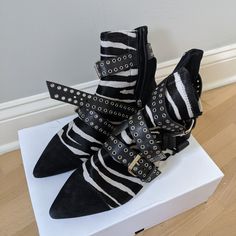 Isabel Marant Eyelet Wild Boots In Size 41. Calf Hair + Zebra Print + Rock N Roll. Near Perfect Condition, Worn Once. Marant Shoes, Isabel Marant Shoes, Calf Hair, Rock N, Zebra Print, Isabel Marant, Rock N Roll, Bootie Boots, Ankle Boots