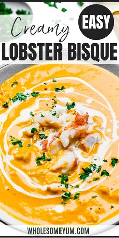 Lobster Bisque Recipe Lobster Stock, Seafood Bisque, Wholesome Yum, Bisque Recipe