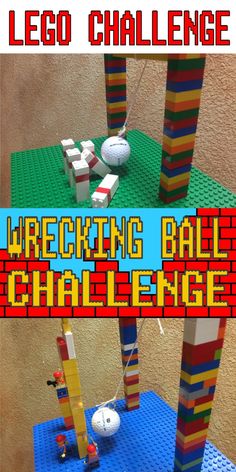 lego challenge for wrecking ball challenge with text overlay that reads lego challenge wrecking ball challenge