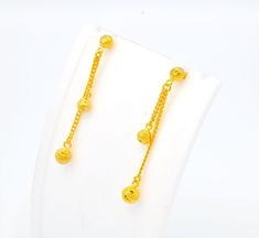 Item :1 x Pair of Earrings For :Women, Girl Type :CZ , GOLD PLATED over Brass, Nickel free  Purity96.5% Surface :    Shiny Size :  5 mm width, 5 mm height Weight :  ~ 4 grams -------------------------- * 24K Gold Plated Jewelry * Look like Real Gold * The weight is the same as Real Gold * Nickel free / No Allergic ** Please read the item details completely and measure your wrist size , necklace length before ordering. The shop does not accept cancellations, exchanges or returns in any cased once Luxury Yellow Gold Chandbalis For Gift, Yellow Gold Drop Earrings For Bridal Celebration, Yellow Gold-plated Earrings With Latkans, Yellow Gold Plated Earrings With Latkans, 22k Gold Drop Earrings For Anniversary, Gold Plated Earrings With Latkans For Anniversary, Gold Plated Latkans Earrings For Anniversary, Yellow Gold Dangle Bridal Earrings, Yellow Gold Dangle Bridal Earrings With Latkans