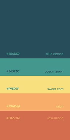 the color scheme for different colors and font