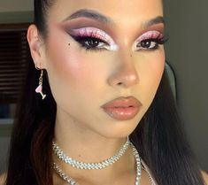 Pink Angels, Party Makeup Looks, Drag Makeup, Swag Makeup, Nails Aesthetic, Art Makeup