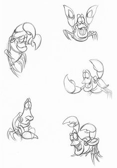 some drawings of different cartoon characters