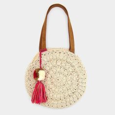 Style No : [471660] Fsb566-Nt Color : Brown, Multi, Neutral Theme : Pom Pom, Tassel Size : 13.5" D , 10" L Crochet Knit Pom Pom Tassel Bag Casual Spring Shoulder Bag With Tassels, Casual White Shoulder Bag With Tassels, Spring Beige Shoulder Bag With Tassels, White Tassel Shoulder Bag For Daily Use, Cream Bags With Tassels, White Shoulder Bag With Tassels For Daily Use, Beige Tassel Bag For Spring, Spring Beige Bag With Tassels, Beige Bags With Tassels For Spring