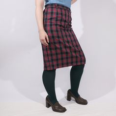 Vintage 90s plaid pencil skirt, Dark Academia skirt L * Perfect for dark academia aesthetic * 67% polyester, 33% viscose, lining 100% polyamid * Great condition, light signs of wear * Tag size: 42, please see exact measurements! Look for more skirts in my shop: https://www.etsy.com/shop/GoodGrooves?ref=seller-platform-mcnav§ion_id=39276826 ✿ MEASUREMENTS (taken flat) ✿ 26" / 66 cm length 15.5'' / 39.5 cm waist 21'' / 53 cm hips My waist (30.5''/ 78 cm) and hips (42'' / 107 cm) it was a good, comfy fit. I'm 170cm / 5'7''. This is true vintage, so it's an item with experience. :) Item color on the pictures may vary due to monitor settings and light reflections. If you have any kind of question about the item I will be happy to answer! ☺ Fitted Plaid Skirt For School, School Fitted Knee-length Skirt, Fitted Knee-length School Skirt, Fitted Knee-length Skirt For School, Fitted Plaid Pencil Skirt, Fitted Plaid Pencil Skirt For Work, Scottish Fitted Skirt For School, Scottish Style Fitted Skirt For School, Fitted Plaid Skirt For School Uniform