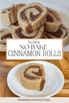 healthy no bake cinnamon rolls on a plate