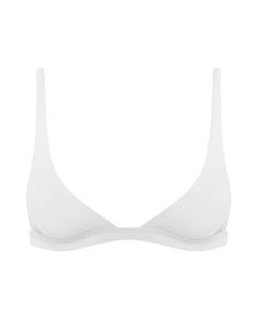 White Bralette | Ark Swimwear Low-cut White Bra For Summer, White Low-cut Padded Bra, White Underwire Beach Bra, White Underwire Bra For Beach, White Seamless Underwire Bra, White Seamless Bra For Beach, White Seamless Beach Bra, White Triangle Top Bra For Vacation, White Bralette Top