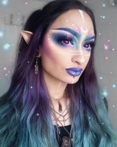 Elven Makeup, Alien Make-up, Fantasy Make-up, Alien Makeup, Halloween Make-up Looks, Make Up Designs, Rave Makeup, Fantasy Love, Halloween Makeup Inspiration