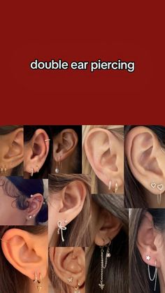 many different types of ear piercings are shown in the image, and there is an advertisement