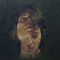 a painting of a person with their eyes closed