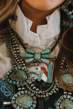 Head over to Hippie Cowgirl Couture for more necklaces Country Necklaces, Nfr Vegas, Turquoise Wedding Jewelry, Cowgirl Turquoise, Necklaces Aesthetic, Country Necklace, Cuffs Bracelets, Hippie Cowgirl