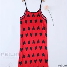 Peilia - Premium Plus Size Satin Cami Sleep Dress with Allover Heart Print for Women - Elegant & Stylish Nightwear Valentine's Day Heart Print Sleepwear, Sleeveless Printed Sleepwear, Valentine's Day Sleepwear With Heart Print For Sleepover, Valentine's Day Heart Print Sleepwear For Sleepover, Red Heart Print Sleepwear For Valentine's Day, Red Heart Print Sleepwear For Pajama Party, Plus Size Satin, Denim Skort, Plus Lingerie