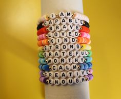 Meaningful Adjustable Friendship Bracelets, Meaningful Adjustable Friendship Bracelets For Everyday, Inspirational Adjustable Beaded Bracelets, Inspirational Adjustable Beaded Bracelets For Friendship, Adjustable Inspirational Beaded Bracelets For Friendship, Inspirational Hypoallergenic Friendship Bracelet, Inspirational Adjustable Multicolor Bracelets, Personalized Adjustable Colorful Friendship Bracelets, Multicolor Inspirational Jewelry For Friendship