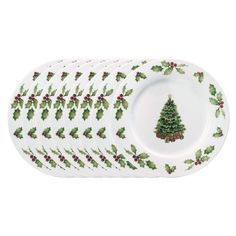 a set of six christmas plates with holly and berries on them