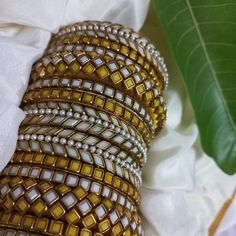 Saree Kuchu New Designs, Stone Bangles, Fairy House Crafts, Bridal Gift Wrapping Ideas