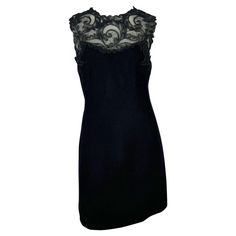 Check out this item from 1stdibs! F/W 1996 Gianni Versace Couture Black Lace Bust Wool Stretch Dress: https://www.1stdibs.com/id-v_16726862 Versace Mini Dress, Workwear Dresses, Versace Brand, Versace Couture, Vintage Versace, Vintage Workwear, Couture Dress, Silk Gown, Wiggle Dress