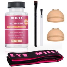 PRICES MAY VARY. MIILYE strong hold lace glue adhesive is specially made for bonding hair replacement systems to skin and scalp, lasting for 2-3 weeks; ideal for bonding down lace front wig and poly hairpieces unit, toupee, cosmetic hair systems, also the wig glue application kit included makes this hair adhesive easy to apply; MIILYE clear lace wig glue is kind of hypoallergenic and skin-friendly body glue, please test on small area before use on sensitive skin; our strong hold lace front wig a Lace Wig Glue, Lace Glue, Wig Glue, Hair Unit, Clear Hair, Hair Replacement Systems, Hair System, Wig Caps, Hair Replacement