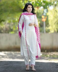 Size: L Lace Designs On Suits, Embroidery Suit, Long Kurti Designs, Salwar Suits Online, Indian Suits, Quick Outfits, Cotton Embroidery, Embroidery Suits, Apple Store