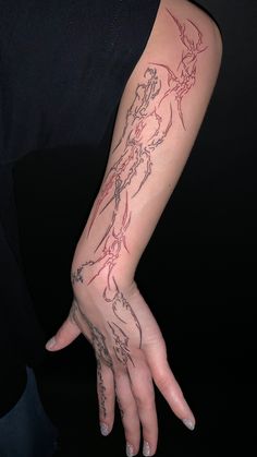 a woman's arm with tattoos on it