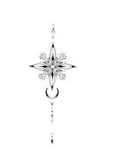 a black and white drawing of a star with an arrow on the bottom right side