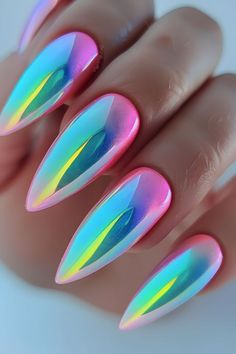 Neon Nails Square, Long Neon Nails, Neon Nails Long, Neon Nails Ideas, Neon Nail Art Designs, Neon Nail Art, Coral Ombre, Neon Nail Designs, Neon Green Nails