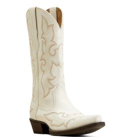 Shop for Ariat Women's Jennings Stretch Leather Western Boots at Dillard's. Visit Dillard's to find clothing, accessories, shoes, cosmetics & more. The Style of Your Life. White Western-style Fitted Heeled Boots, White Fitted Western-style Heeled Boots, Western Style Fitted Heeled Boots In Calf Leather, White Wide Calf Boots With Reinforced Heel, White Snip Toe Heeled Boots, White Snip Toe Boots With Stacked Heel, White Boots With Stacked Heel And Snip Toe, Fitted Boots With Stacked Heel And Snip Toe, Formal Boots With Reinforced Toe