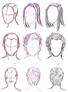 How To Draw Hair (step By Step Image Guides) Drawing Male Hair, Drawing Hair Tutorial, Manga Hair, Hair References, Body Reference Drawing