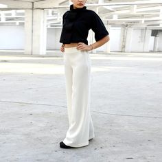 Pants For Women, White Pants, Wide Leg Pants ◈ Stylish and chic fashion is our shared dream! You can be sure that this piece is made with a lot of love and craftsmanship.  The top is available - https://etsy.me/2TeHIf3 ◈ S I Z I N G ◈ This item is available from XS to 3XL. Please, have a look at my Size Chart below before placing your order.  ◈ D E L I V E R Y ◈ This item will be shipped in up to 5 days after your order was placed.  We ship with a standard post or Express courier depending on yo Cocktail Skirts, White Pants Women, Maxi Pants, Bohemian Pants, Japanese Clothing, White Linen Dresses, High Waist Pants, Dot Skirt, Japanese Outfits