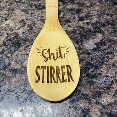 Shit Stirrer. Pot Stirrer. Wooden Spoon Engraved. - C & A Engraving and Gifts Pot Stirrer, Wooden Spoon Crafts, Wood Burn Spoons, Barn Wood Crafts, Laser Cut Wood Crafts, Kitchen Spoon, Laser Engraved Ideas, Laser Engraved Wood, Wood Burning Art